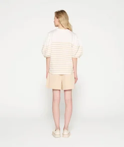 balloon sleeve tee stripes