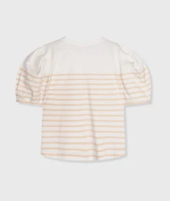 balloon sleeve tee stripes