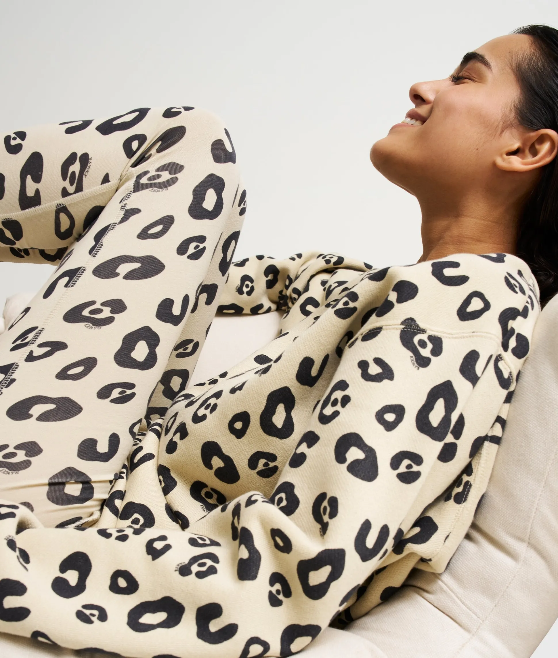 raw edge sweater leopard
