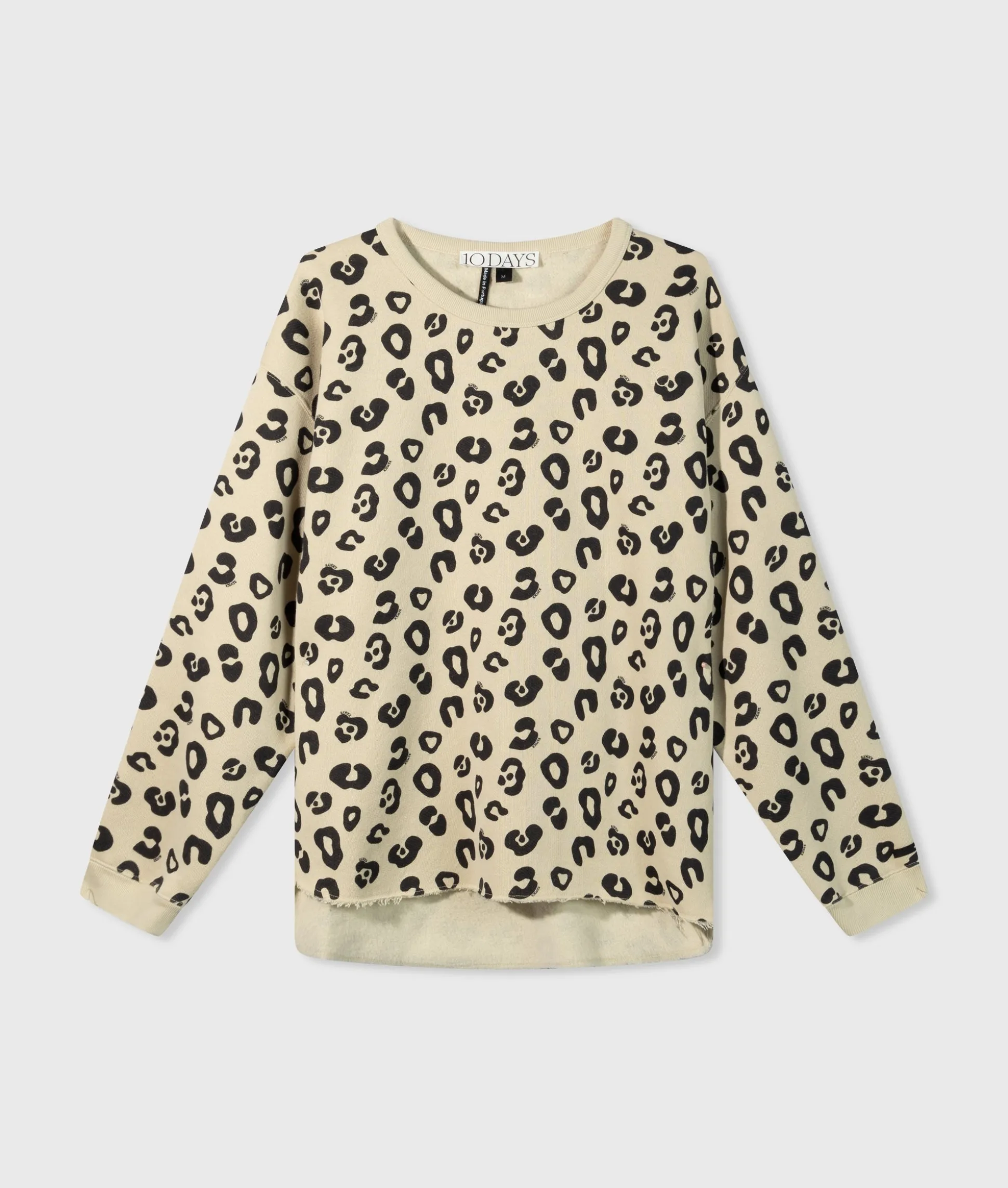 raw edge sweater leopard