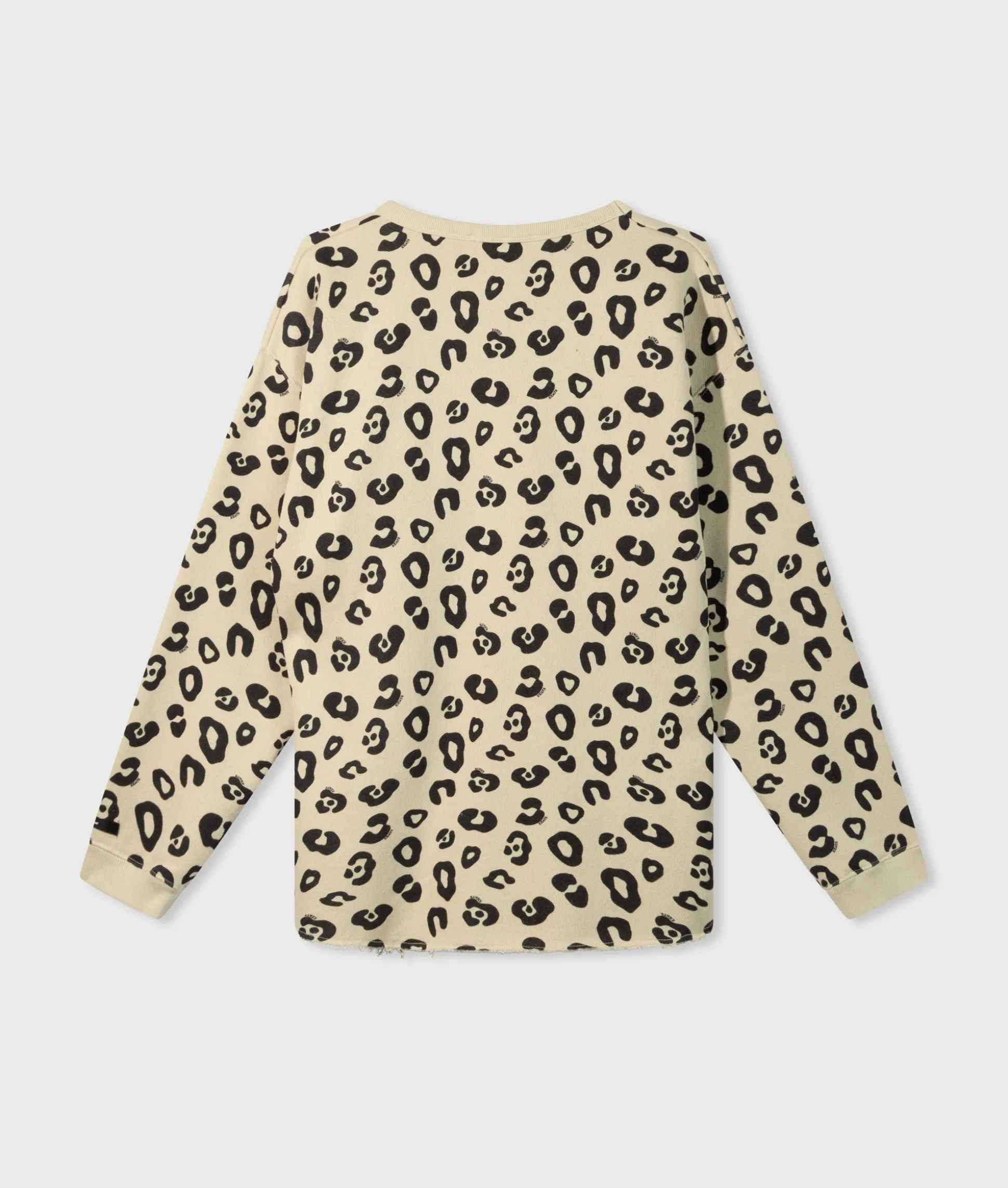 raw edge sweater leopard