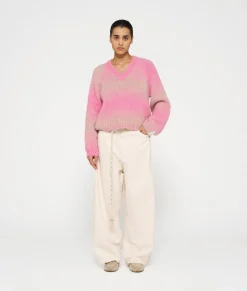 v-neck sweater gradient knit
