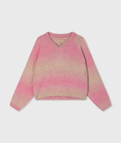 v-neck sweater gradient knit