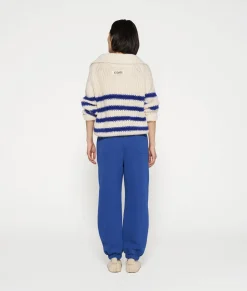 zip cardigan knit stripes
